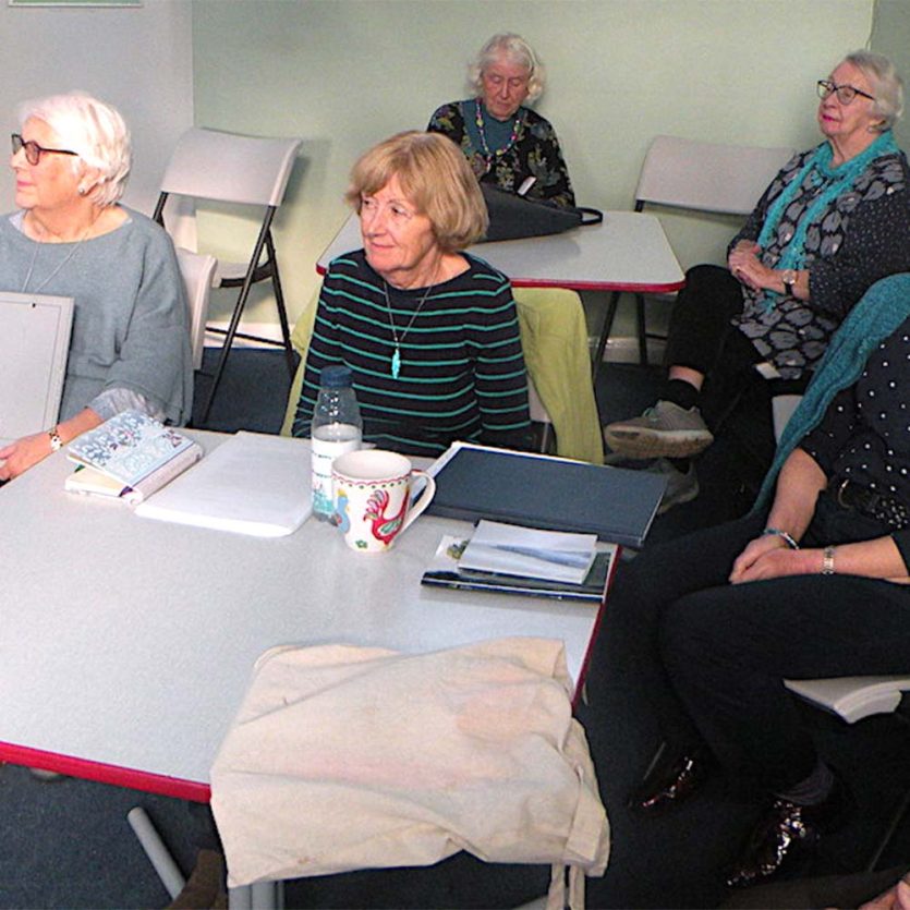 Moles Creative Writers, members attending a talk