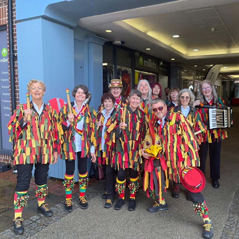 members of Rampant Roosters, morris dancers