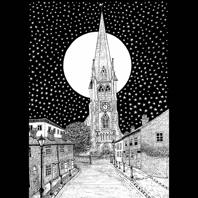 Twinkleton illustration of St Martin Church Dorking, Surrey